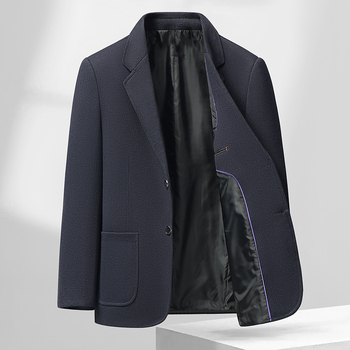 Muški kostim slim fit, jednobroj, jedno kopče, corduroy, lan, poslovni stil, proljeće 2025