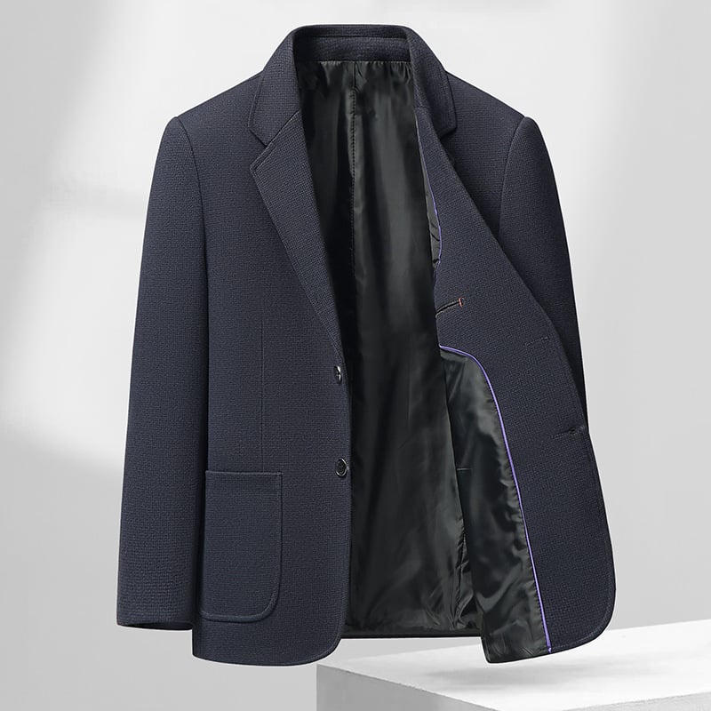 Muški kostim slim fit, jednobroj, jedno kopče, corduroy, lan, poslovni stil, proljeće 2025