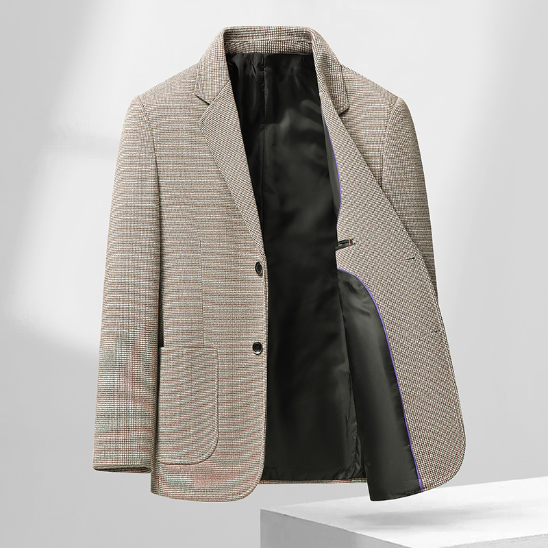 Muški kostim slim fit, jednobroj, jedno kopče, corduroy, lan, poslovni stil, proljeće 2025