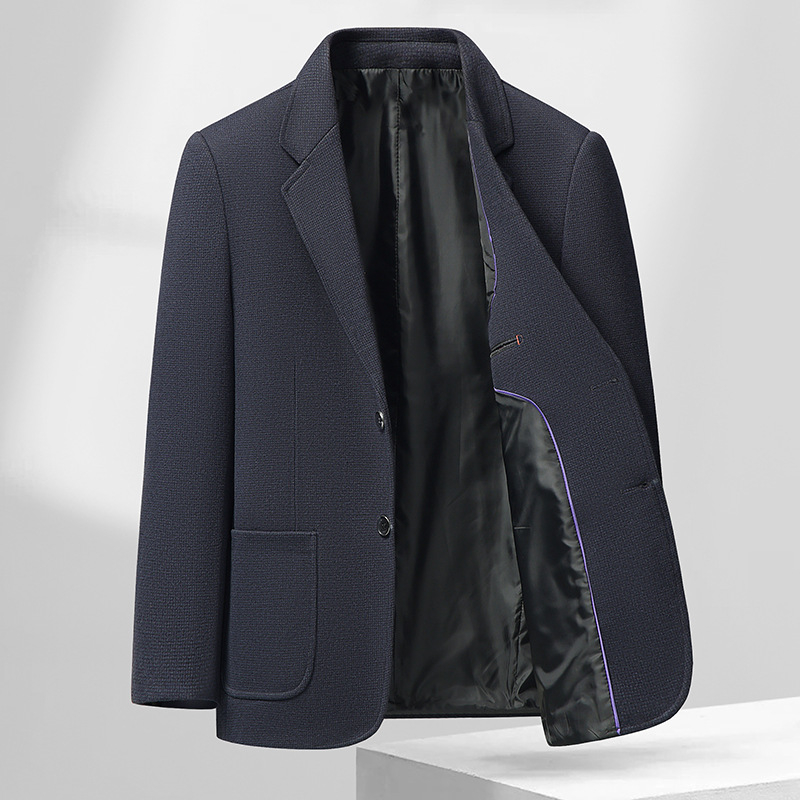 Muški kostim slim fit, jednobroj, jedno kopče, corduroy, lan, poslovni stil, proljeće 2025