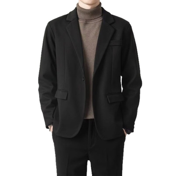 Férfi Corduroy pamut Slim-Fit zakó, Flat Lapel, Single-Breasted, Center Back Slit, Tavasz 2025