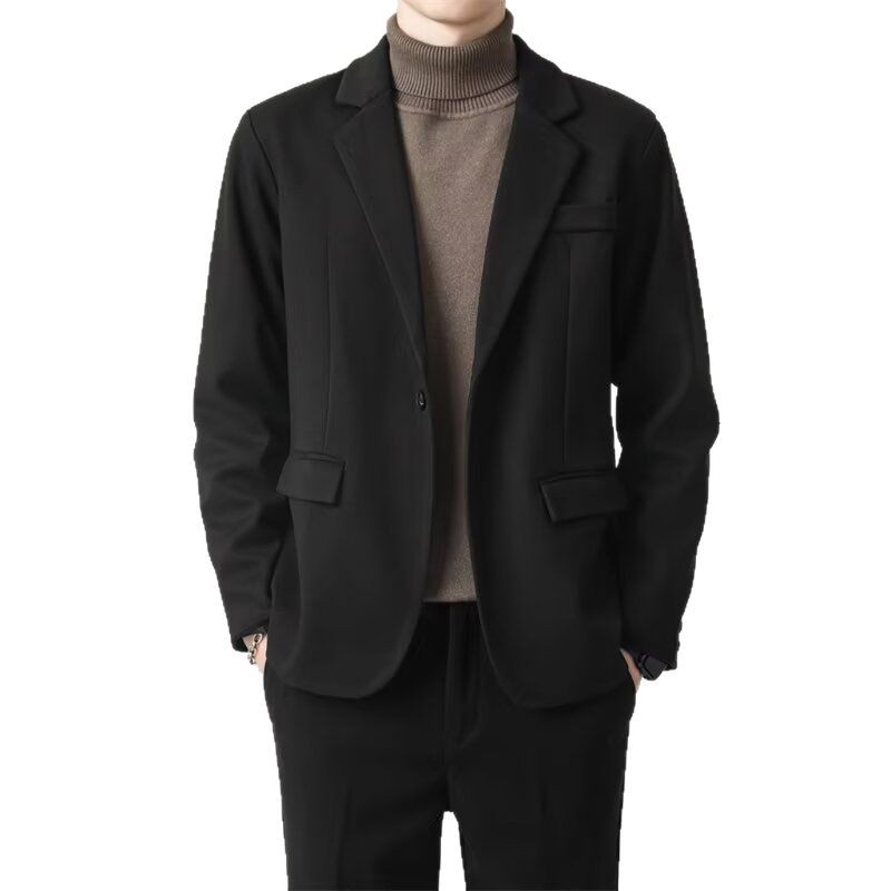 Férfi Corduroy pamut Slim-Fit zakó, Flat Lapel, Single-Breasted, Center Back Slit, Tavasz 2025