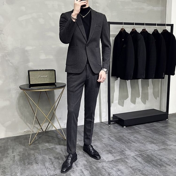 Muško odijelo u korejskom stilu, uski kroj za jesen-zimu, pogodno za svadbe, moderan i elegantan.