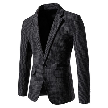 Muško karirano sako na jedno dugme, slim fit, jesen-zima, tkanina od pamuka i acetata