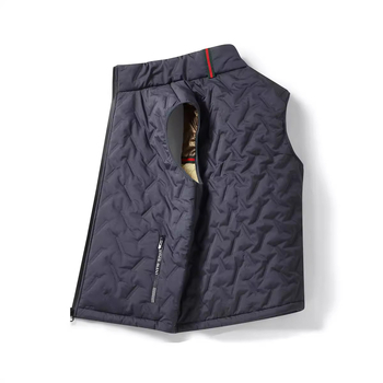 Muška flis vesta s stojećim ovratnikom, prednji zatvarač, poliester smjesa, zimski uski kroj