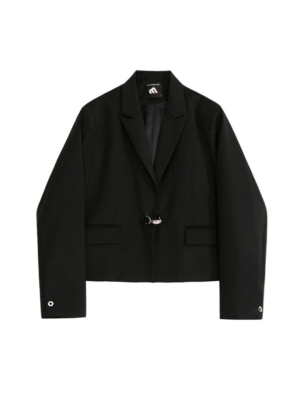 MYQ Muško sako za jesen, ležeran kroj, kratko, korejski stil, jednoredno kopčanje, ovratnik band, tkanina: poliester-bavna 80/20