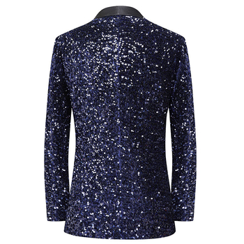 Muško formalno sako Slim Fit, jedno dugme, šal-gol, za plesne nastupe na pozornici, četiri sezone, 90% acetatnih vlakana