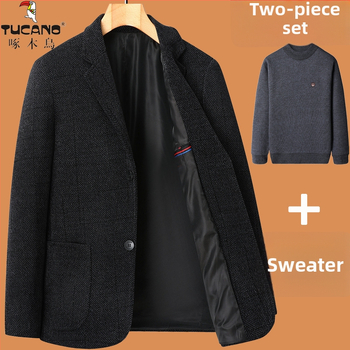 Muško Corduroy sako, Slim Fit, Dva gumba, Notch ovratnik, Više džepova, Business Casual