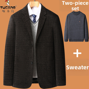 Muško Corduroy sako, Slim Fit, Dva gumba, Notch ovratnik, Više džepova, Business Casual