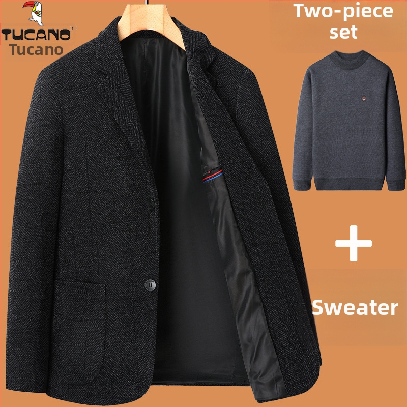 Muško Corduroy sako, Slim Fit, Dva gumba, Notch ovratnik, Više džepova, Business Casual