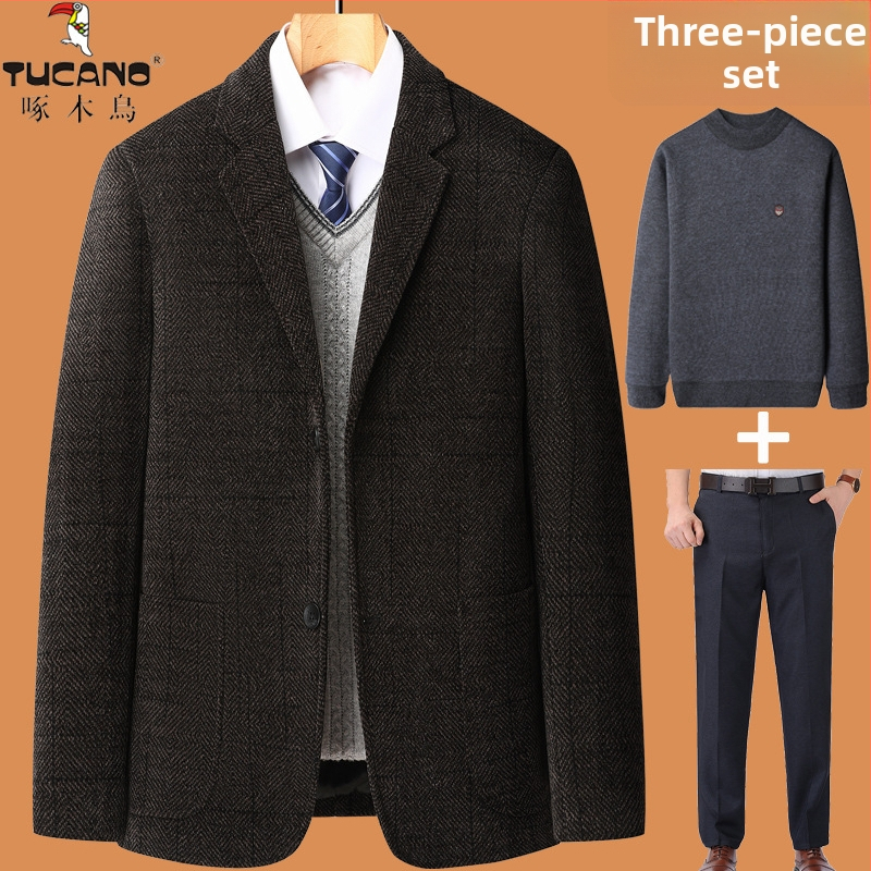 Muško Corduroy sako, Slim Fit, Dva gumba, Notch ovratnik, Više džepova, Business Casual