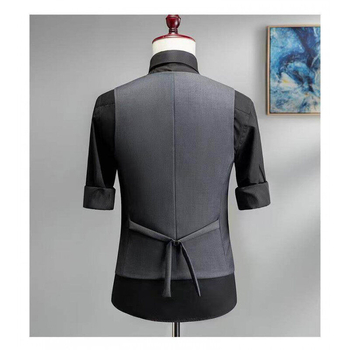 Muška vesta za sako - uski kroj, V-izrez, dvostruko kopčanje, četiri godišnja doba, poliester smjesa