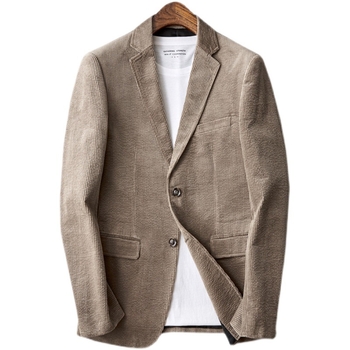 Corduroy sako, slim-fit, s jednim gumbom, proljeće 2024, poslovni stil