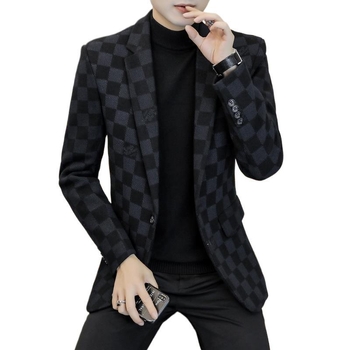 Sacou de iarnă pentru bărbați, Corduroy, Slim-Fit, cu nasturi pe un rând, Notched Lapel, casual blazer