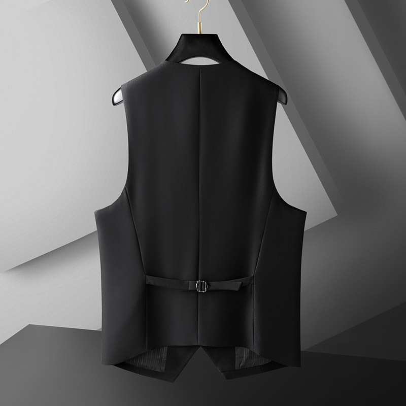 Muški prsluk za odijelo, opuštena kroj, poliester smjesa vlakana, bočni džepovi, jesen 2022