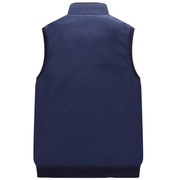 Muška pamučna bezrukavska vesta sa stojećim ovratnikom i zatvaračem, lagana, poslovno-ležerni stil