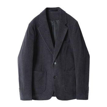 Corduroy muško sako s prugastim retro dizajnom, dva gumba, jednostruki zatvarač, uski kroj, proljeće 2025
