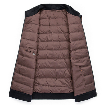 Vestă bărbați cu căptușeală din puf, stil casual, guler înalt și fermoar, pentru iarnă