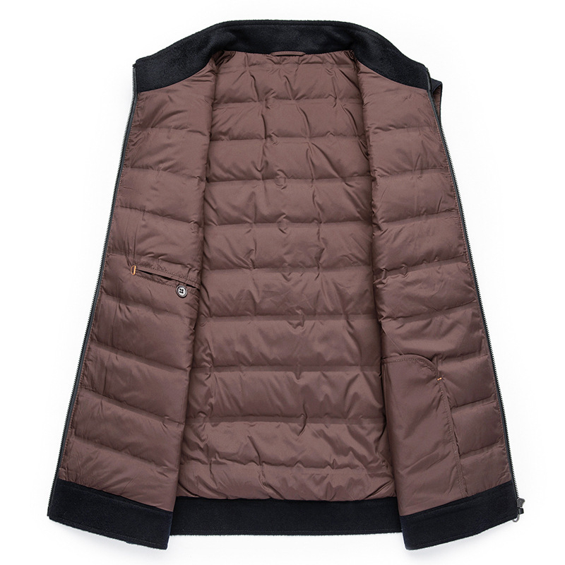 Vestă bărbați cu căptușeală din puf, stil casual, guler înalt și fermoar, pentru iarnă