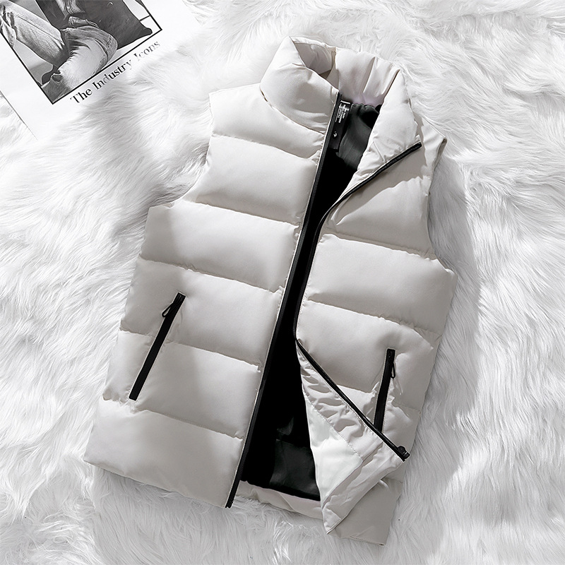 Corduroy prsluk, jesen-zima, 100% poliester, stojeći ovratnik, dvostruko kopčanje