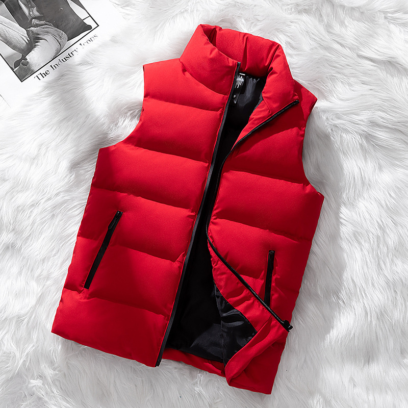 Corduroy prsluk, jesen-zima, 100% poliester, stojeći ovratnik, dvostruko kopčanje