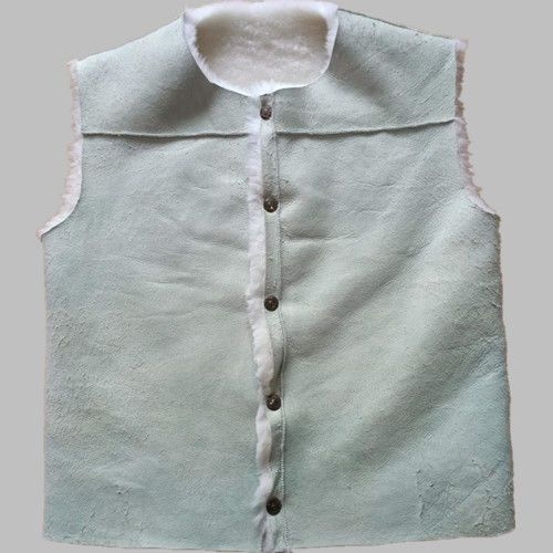 Unisex topla kožna vesta od kože koze s podstavom shearlinga, casual stil
