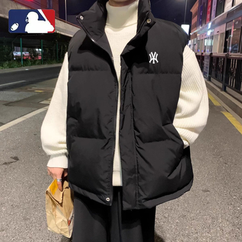 Vestă de iarnă pentru bărbați cu glugă și guler înalt, quiltată cu dungi, exterior corduroy, material principal: blană de iepure