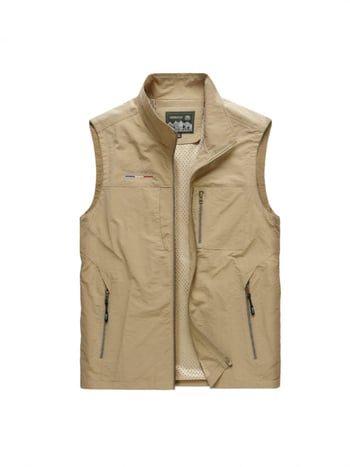 Muška outdoor vest s višestrukim džepovima i stojeći ovratnik, za ribolov i fotografiju, model 8806