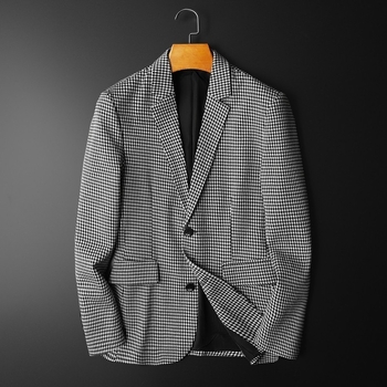 Muški kostim Slim fit s Flat Bar Collar ovratnikom, jednoredno kopčanje, poliester, tretman bez glačanja