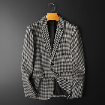Muški kostim Slim fit s Flat Bar Collar ovratnikom, jednoredno kopčanje, poliester, tretman bez glačanja