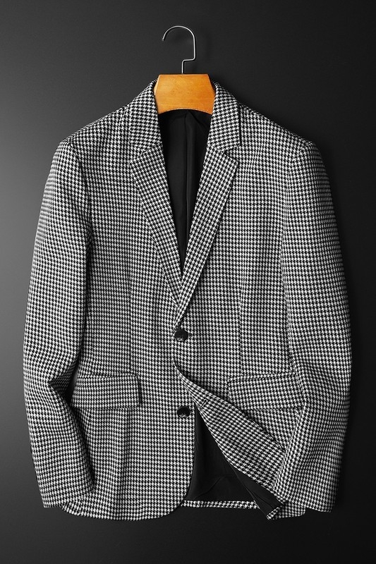 Muški kostim Slim fit s Flat Bar Collar ovratnikom, jednoredno kopčanje, poliester, tretman bez glačanja