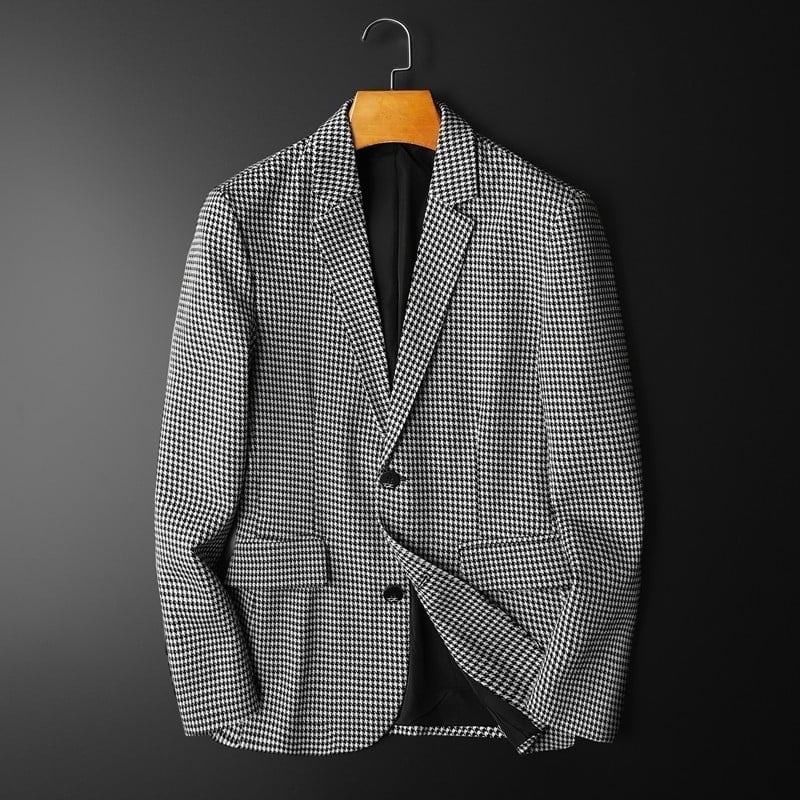 Muški kostim Slim fit s Flat Bar Collar ovratnikom, jednoredno kopčanje, poliester, tretman bez glačanja