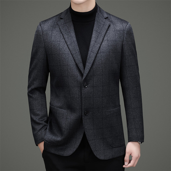 Muški sako od vune i kašmira, slim fit, jednostruki, s dva gumba, tkanina od vune 92,8% / kašmir 7,2%, podstava od poliestera