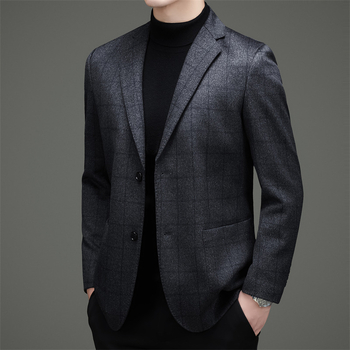 Muški sako od vune i kašmira, slim fit, jednostruki, s dva gumba, tkanina od vune 92,8% / kašmir 7,2%, podstava od poliestera