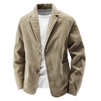 Muško sako od corduroya, jesenski casual stil, vintage dizajn, jednobrojno, plosni rever, uski kroj
