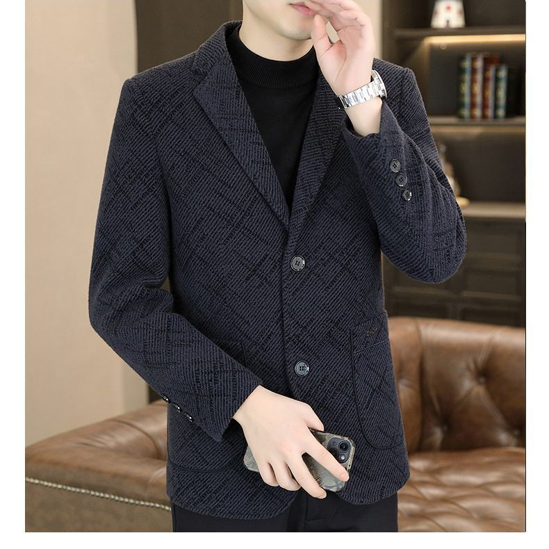 Muško poslovno sako slim-fit od poliestera, otporno na vjetar, perivo u perilici, bez glačanja, zimska upotreba