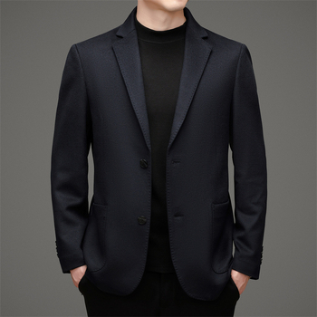 Muško vuneno sako, slim fit, ovratnik od sakoa, dva gumba, podstava od vune