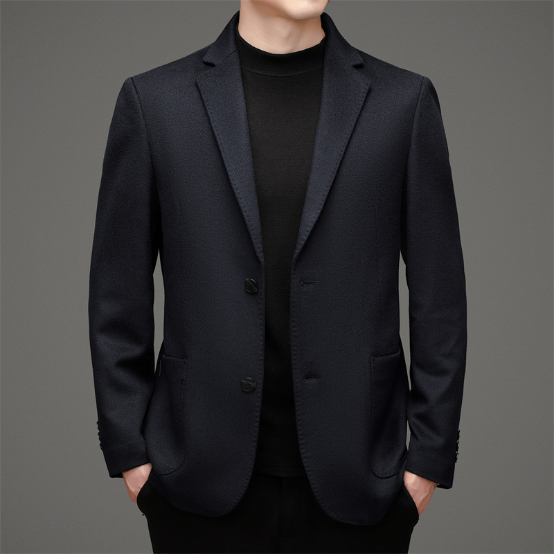 Muško vuneno sako, slim fit, ovratnik od sakoa, dva gumba, podstava od vune