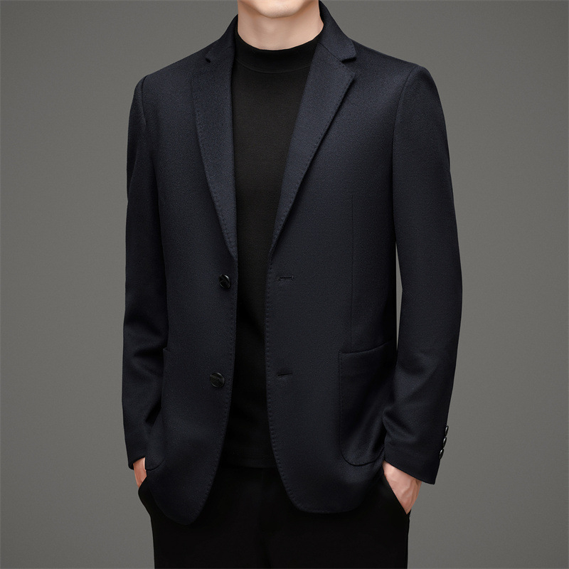 Muško vuneno sako, slim fit, ovratnik od sakoa, dva gumba, podstava od vune