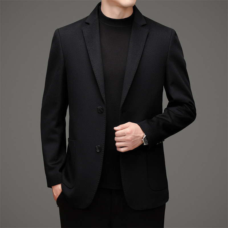 Muško vuneno sako, slim fit, ovratnik od sakoa, dva gumba, podstava od vune