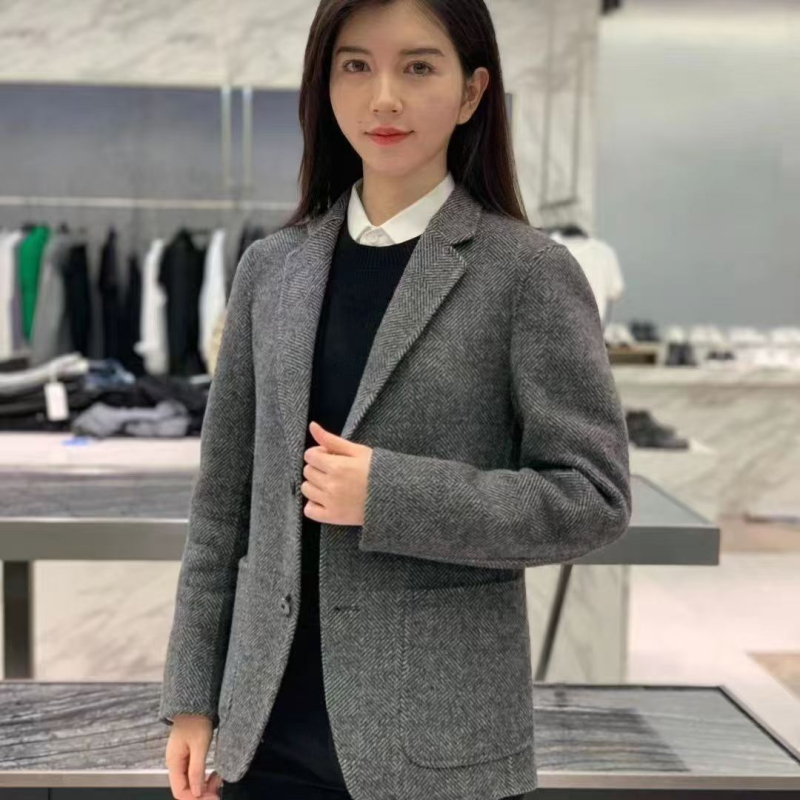 Muško sako od herringbone uzorka, slim-fit, s dva gumba, notch lapel, windproof poliester, 2024