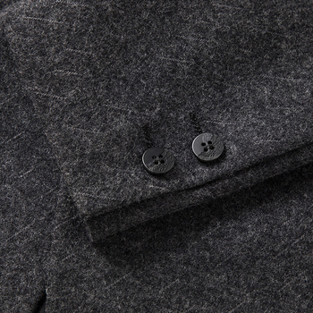 Muški Slim-Fit sako od korduroja s lanenim sastavom, Notch ovratnik, dvije gumba, dugi rukavi, zaobljeni rub, višestruki džepovi