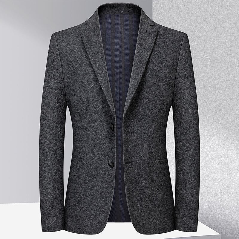 Muški Slim-Fit sako od korduroja s lanenim sastavom, Notch ovratnik, dvije gumba, dugi rukavi, zaobljeni rub, višestruki džepovi