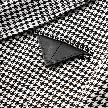 Muško sako s dvostrukim kopčanjem, uzorak houndstooth, uski kroj, ljeto 2024, poliester 69% glavna tkanina