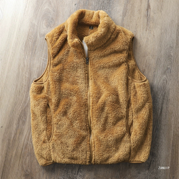 Fleece vesta s kašmirom, stojeći ovratnik, zatvarač, uski kroj, pamuk podstava