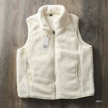 Fleece vesta s kašmirom, stojeći ovratnik, zatvarač, uski kroj, pamuk podstava