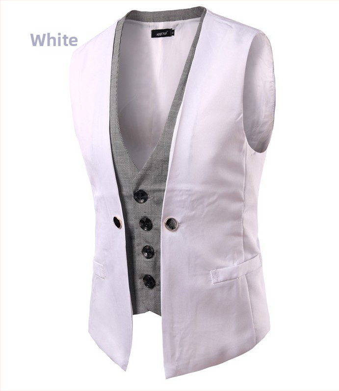 Pánske vesty na jar a jeseň, Slim fit, jednoradové zapínanie, V výstrih, bavlno-polyesterová zmes, podšívka polyester, voľný štýl