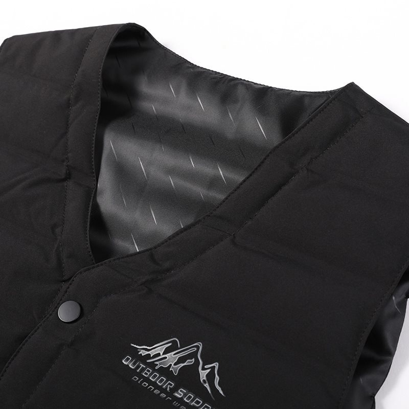 Muška vest s V-izrezom, korejskog stila, uskog kroja, tankog materijala, prugasti uzorak, 100% poliester