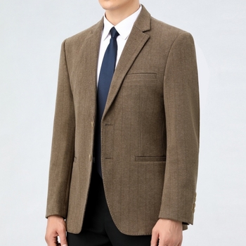 Muško vuneno sako za poslovni stil, ravni kroj, ovratnik sakoa, prednje zatvaranje s dva gumba u jednom redu, podstava od poliestera, 85% vuna