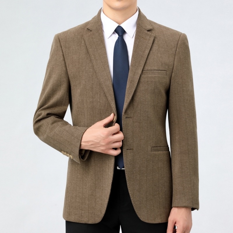 Muško vuneno sako za poslovni stil, ravni kroj, ovratnik sakoa, prednje zatvaranje s dva gumba u jednom redu, podstava od poliestera, 85% vuna